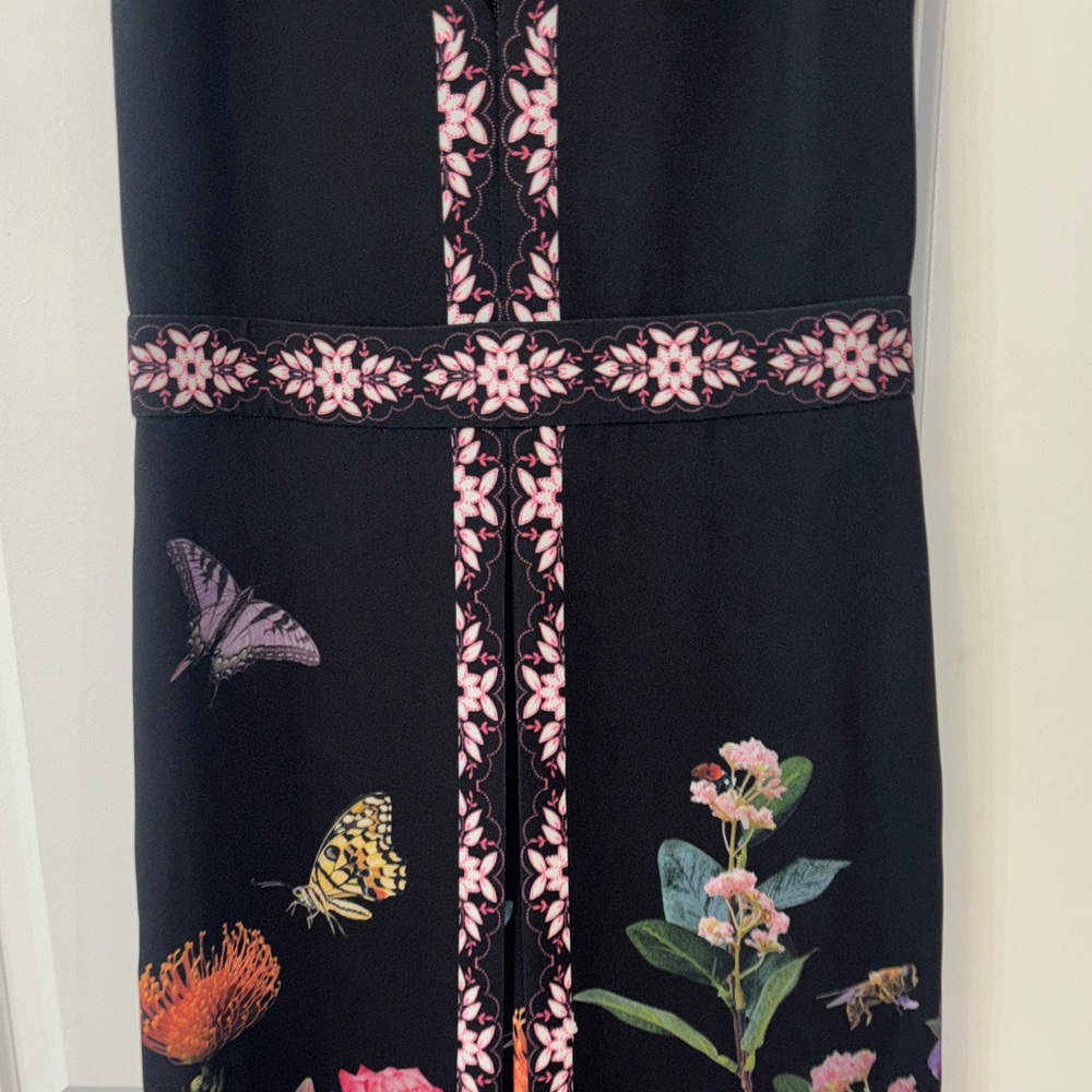 NEW Alice + Olivia Midnight Floral Special Occasion Pleated Jumpsuit Sz 2 - Picture 9 of 13